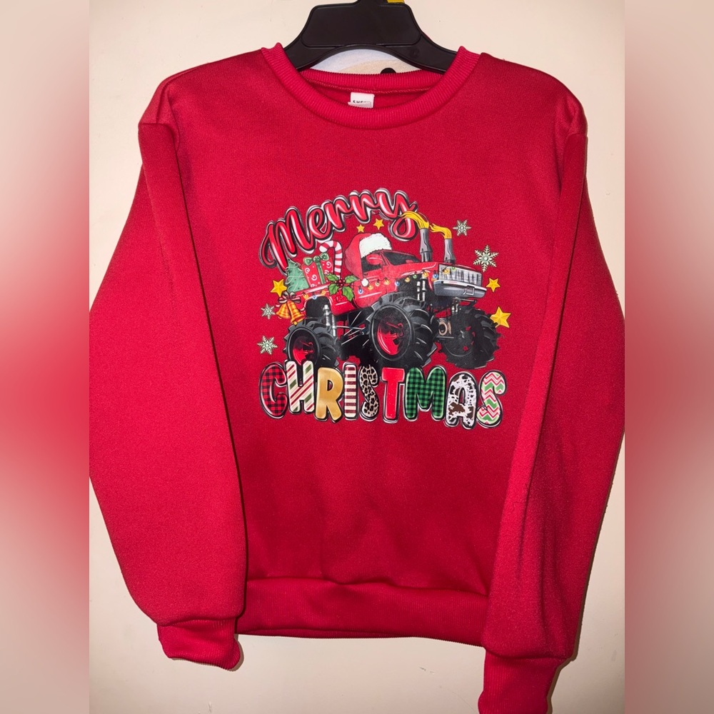 SHEIN Red Merry Christmas Truck Sweatshirt